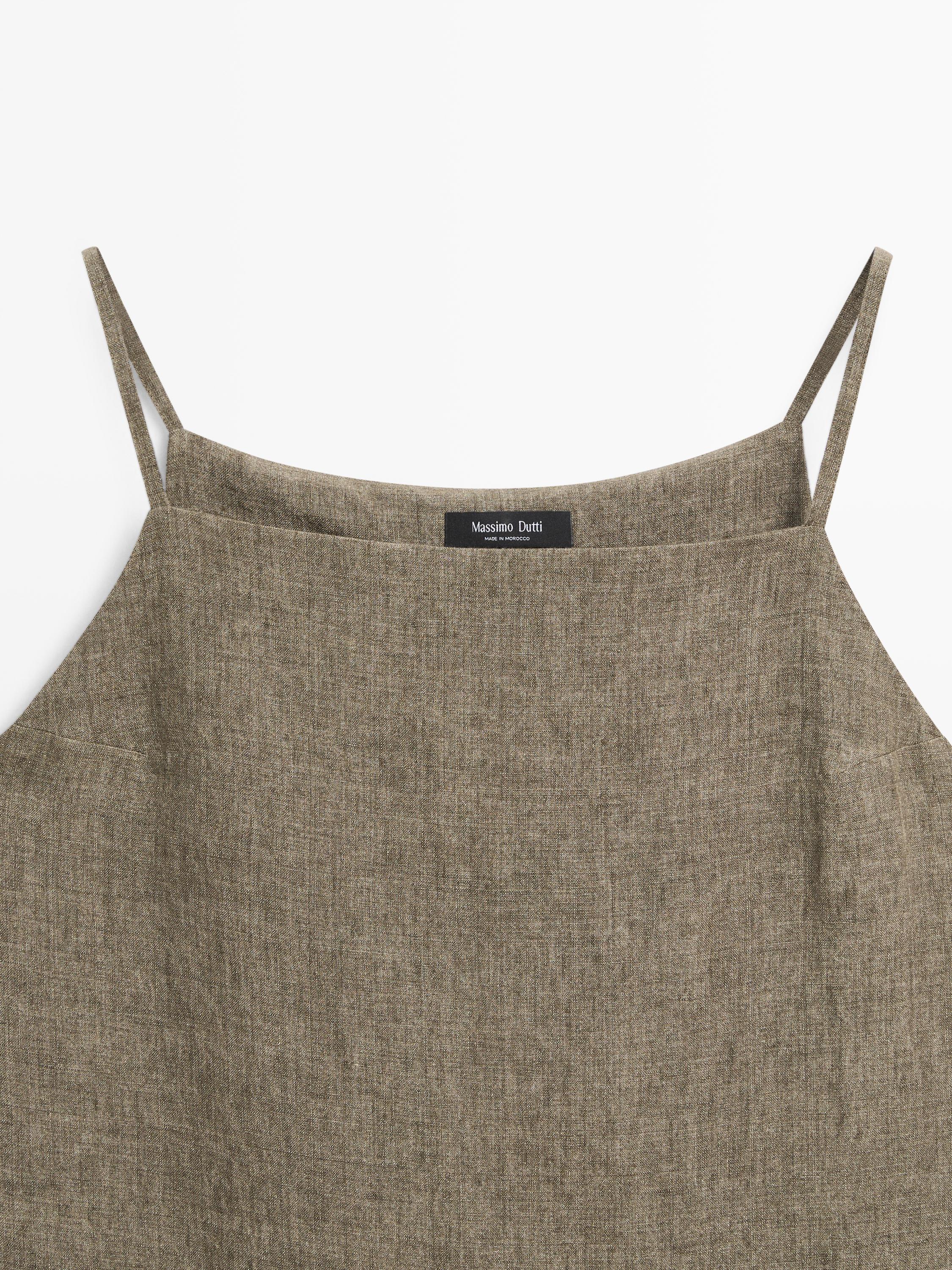 100% linen short dress